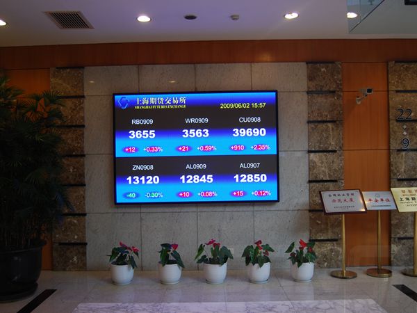 上海（hǎi）期貨交易所大廳室內led全彩顯示（shì）屏