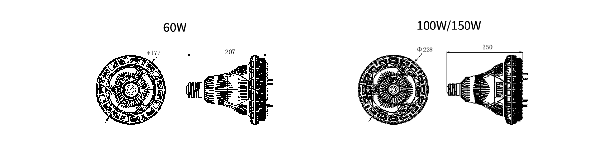 陶瓷像素工（gōng）礦燈尺寸圖（tú）