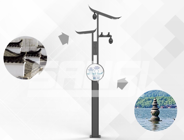 湖（hú）濱路（lù）步行（háng）街智慧（huì）路燈外形設計創意來源