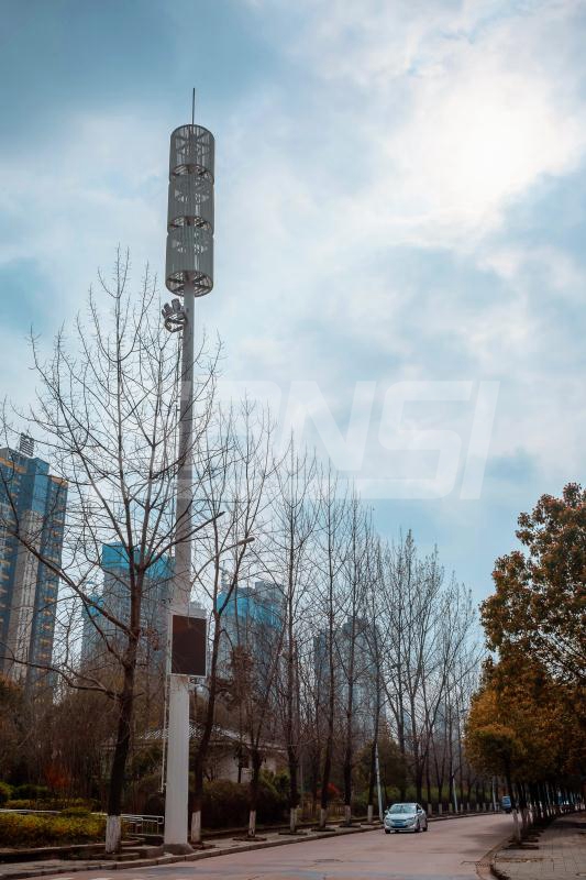 武漢學府路智慧路燈30米高杆燈