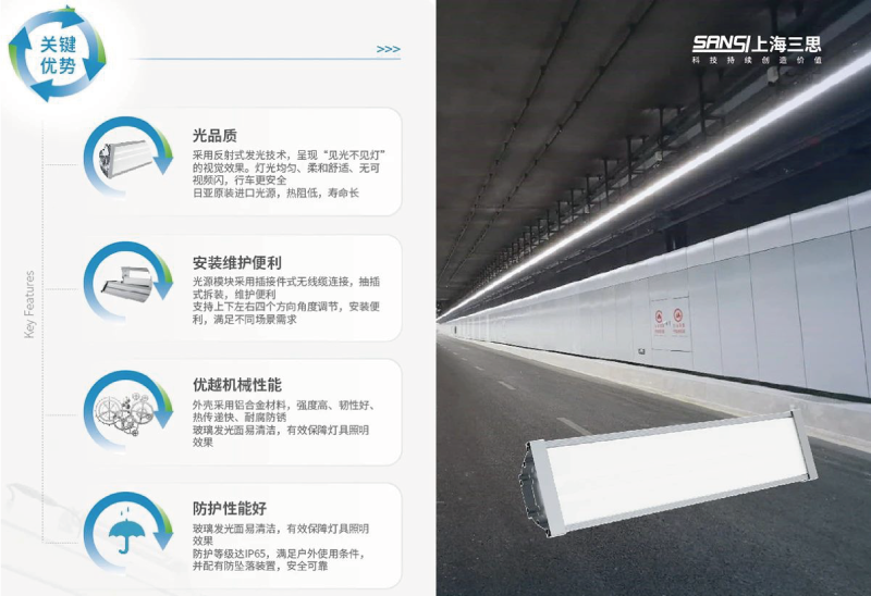 反（fǎn）射式發光技術燈具在隧道照明（míng）中的應用優勢顯著